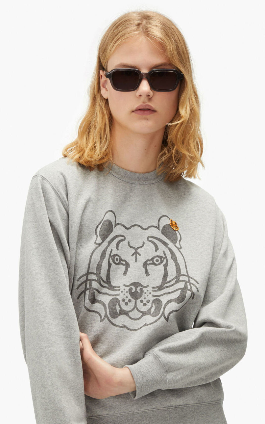 Kenzo K Tiger Sweatshirt Dame - Grå DK-545664